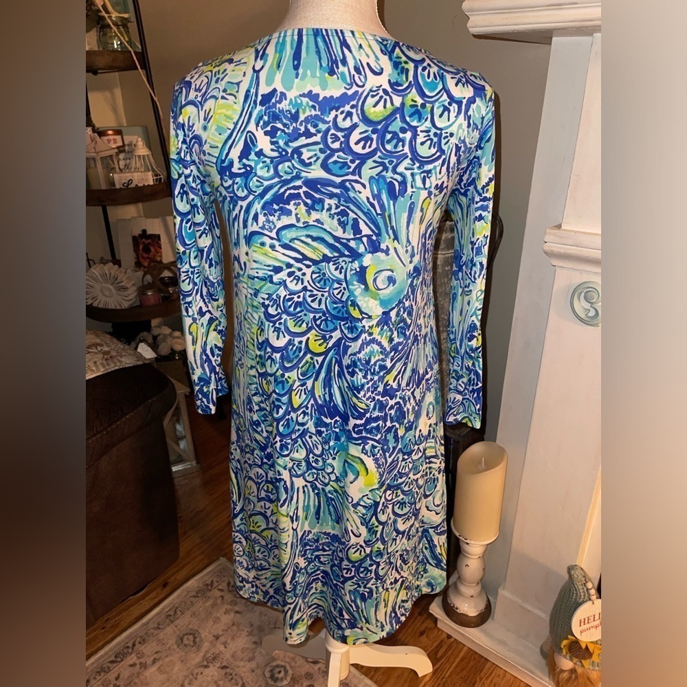 Lily Pulitzer Erin blue crush dress. Worn once EUC SIZE XS - Picture 5 of 13